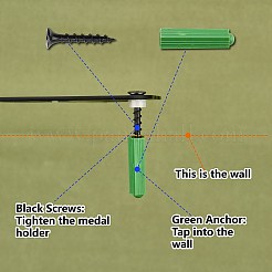 Спортивная тема железная вешалка для медалей настенная стойка для дисплея ODIS-WH0055-004