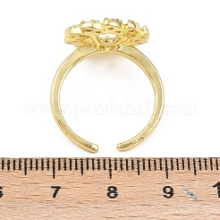 Регулируемые латунные манжетные кольца с микропаве из кубического циркония для полусверленных бусин RJEW-Z113-23G