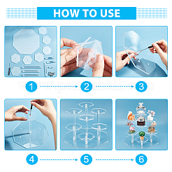 Акриловый восьмиугольный органайзер для минифигурок с 7 слотом&nbsp;ODIS-WH0038-21B