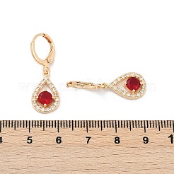 Латунные микропроволочные кубические серьги с цирконием EJEW-K300-04G