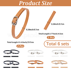 6 Paar Schnürsenkel aus PU-Leder in 6 Farben&nbsp;DIY-CL0001-32