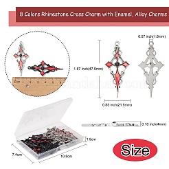 40 Uds. Colgante de cruz de rhinestone de 8 colores con esmalte&nbsp;ENAM-CJ0004-24