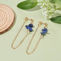 Boucles d'oreilles pendantes en perles de lapis-lazuli naturel pour femme&nbsp;EJEW-TA00028-05
