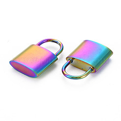 ステンレスペンダント201個  ロック  虹色  23.5x14.5x5mm  穴：8.5x8.5mm&nbsp;STAS-S119-053A-01