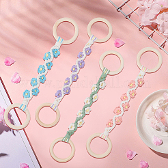 4шт. вешалка для полотенец из хлопчатобумажной нити 4 цветов с рисунком «ромашка»&nbsp;AJEW-CN0004-61