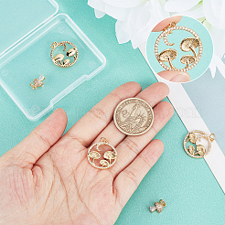 8 шт. 2 подвески в осеннем стиле из латуни с микропаве из прозрачных кубических цирконий ZIRC-SC0001-26