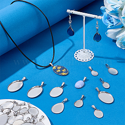 40 Stück 8 Stile 304 Edelstahl Anhänger Cabochon Einstellungen&nbsp;STAS-PH0007-18