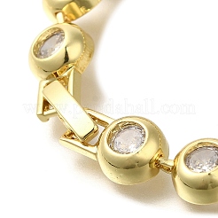 Браслеты-цепочки из латуни с микропаве и кубическим цирконием&nbsp;BJEW-P336-09G