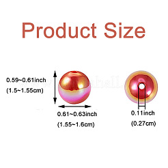 50шт УФ-покрытие Радужные переливающиеся акриловые бусины&nbsp;PACR-FP0001-05