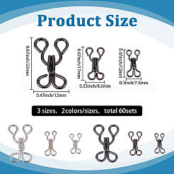 60 шт. 6-х цветные регулируемые булавки для джинсов с железным креплением&nbsp;IFIN-GF0001-60