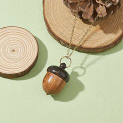 Желуди разъемные деревянные подвески ожерелья&nbsp;NJEW-JN04625-02