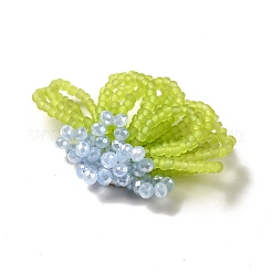 Cabochons de fleurs tressées en perles de verre&nbsp;GLAA-F120-01A