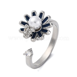 Открытые манжеты из латуни с микропаве и прозрачным фианитом&nbsp;RJEW-S624-01P