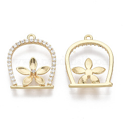 Латунные микропаве прозрачные подвески с фианитом KK-S356-080-NF