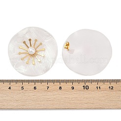 Серьги-гвоздики из нержавеющей стали 304 с имитацией жемчуга для женщин EJEW-M095-06G-02