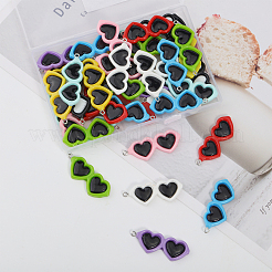 45 шт. 9 цвета непрозрачные подвески из смолы&nbsp;RESI-GL0001-06