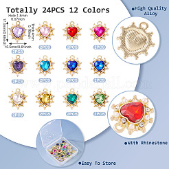 24 шт. 12 подвески из золотого сплава в разных стилях FIND-TA0006-64