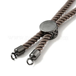 Bracelets coulissants en corde milan torsadée à moitié finis&nbsp;FIND-G032-01B-07