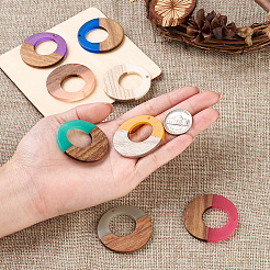 18шт 9 цвета подвески из смолы и ореха&nbsp;RESI-BT0001-07