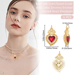 6 шт. латунные подвески с микропаве из прозрачного кубического циркония класса ААА&nbsp;KK-BBC0015-32B