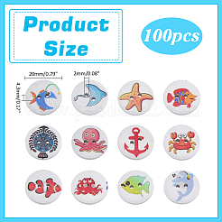 2-луночное деревянные пуговицы&nbsp;DIY-WH0899-112