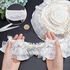 Плиссированная шифоновая цветочная кружевная отделка&nbsp;SRIB-NB0001-08