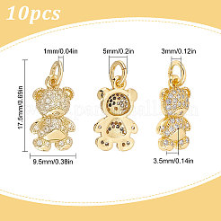 Латунные микропаве прозрачные подвески с фианитом ZIRC-SC0001-25