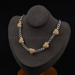 Ожерелья с подвеской в виде сердца из латуни для женщин&nbsp;NJEW-C064-02GP