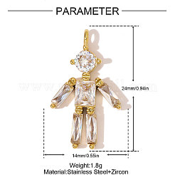 Подвески из нержавеющей стали 304 с микропаве из кубического циркония&nbsp;STAS-OY007-57G