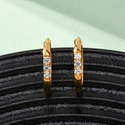 Серьги-кольца из нержавеющей стали 304 с прозрачным кубическим цирконием&nbsp;EJEW-D331-18C-G