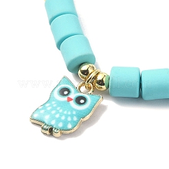 Braccialetti elasticizzati con perline a colonna in argilla polimerica&nbsp;BJEW-JB09782-05