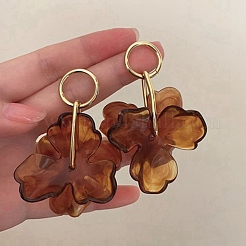 Boucles d'oreilles puces en alliage acrylique pour femmes&nbsp;WGF3E6B-01