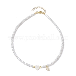 Ожерелья с подвесками из латуни микро-паве класса AAA с кубическим цирконием и буквами&nbsp;NJEW-JN04771-17