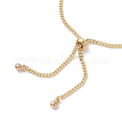 Регулируемые латунные цепочки с плоскими круглыми звеньями из прозрачного кубического циркония BJEW-JB12326