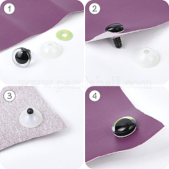 24 набор 6-х цветных безопасных глаз из АБС-пластика&nbsp;DIY-GF0010-66B