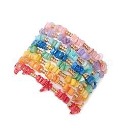 8 шт. браслеты из плетеных бусин из натуральной пресноводной ракушки&nbsp;BJEW-MZ00235