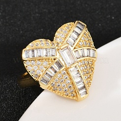 Регулируемые манжетные кольца с микропаве из кубического циркония из латуни RJEW-C139-11G