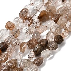 Нити бусин из натурального медного рутилированного кварца G-P601-A12-03