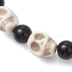 3 bracciale elastico con perline sintetiche turchesi in 3 colori&nbsp;BJEW-JB12093