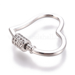 Латунь микропаве кубический цирконий винт карабин подвески с замком&nbsp;ZIRC-F105-08P