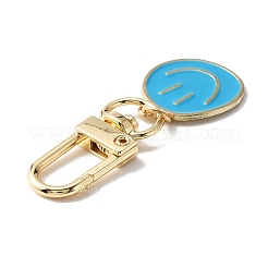 Улыбающееся лицо подвеска из эмали&nbsp;LS-KEYC-WH0036-08LG-01