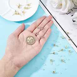 12 пара плоских круглых латунных прозрачных кубических циркониевых сережек-гвоздиков KK-BC0008-77