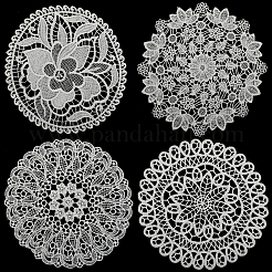 8 шт. 4 стиля полиэстеровые полые кружевные подставки AJEW-GF0008-94A