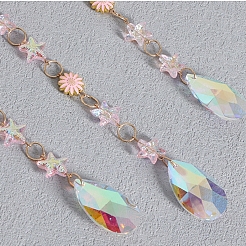 Подвеска из натурального розового кварца в форме луны&nbsp;HJEW-D302-10