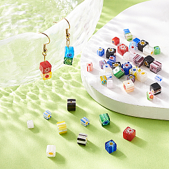 2 стили стеклянные бусины миллефиори ручной работы&nbsp;LK-CJ0001-06