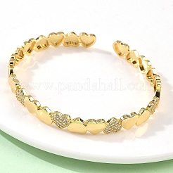 Латунь микро проложить Цирконом браслеты&nbsp;BJEW-C144-02G