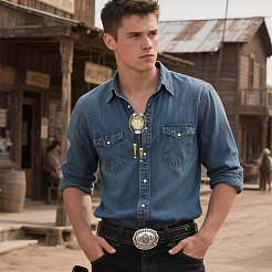 Ожерелья из сплава ковбойский вестерн с подвеской в виде буквы «боло»&nbsp;NJEW-WH20014-02M