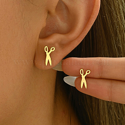 Серьги-гвоздики из нержавеющей стали в форме ножниц LP1180