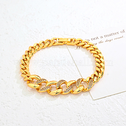 Латунные микропаве прозрачные циркониевые цепочки с кубинскими звеньями браслеты для женщин&nbsp;GK6630