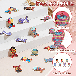 42шт 7 цвета подвески из сплава с покрытием стойки&nbsp;FIND-PH0021-11